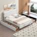 Modern Queen Size PU Leather Upholstered Platform Bed with 4 Storage Drawers and Headboard