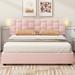 Berber Fleece Upholstered Storage Bed Queen Size Height-Adjustable Soft Headboard Platform Bed with Storage Underneath