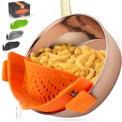 Zulay Kitchen Adjustable Silicone Pot Strainer With Clips