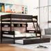 Twin Over Full Wood Bunk Bed With Storage Shelves And Twin Size Trundle,Sturdy Frame,Kids Bedroom Set