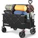 Beach Wagon with Big Universal Wheels - Collapsible Folding Wagon - Wagons Carts Heavy Duty Foldable - Camping Garden Cart