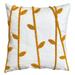 17 x 17 Inch 2 Piece Square Cotton Accent Throw Pillow Set, Leaf Embroidery, White, Green, Yellow - White