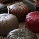 Juste de coussin de style marocain en cuir PU pouf de méditation artisanale futon tatami