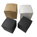 Boîte d'emballage carrée en papier noir carton vierge coffrets cadeaux 20 pièces 8*8 * cm