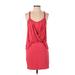 Trina Trina Turk Casual Dress - Mini V Neck Sleeveless: Red Print Dresses - Women's Size Small