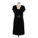 R&M Richards Casual Dress - Midi: Black Solid Dresses - Women's Size 14