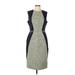 Lela Rose Casual Dress - Sheath: Gray Color Block Dresses - Women's Size 12