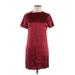 Stella McCartney Casual Dress - Shift Crew Neck Short sleeves: Burgundy Print Dresses - Women's Size 38