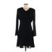 MoDA Casual Dress - A-Line: Black Solid Dresses - Women's Size 6