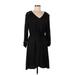 Old Navy Casual Dress - Wrap: Black Solid Dresses - Women's Size Large