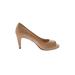 Cole Haan Heels: Slip-on Stiletto Cocktail Party Tan Solid Shoes - Women's Size 6 1/2 - Peep Toe