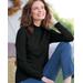 Blair Women's Essential Cotton Long-Sleeve Solid Mockneck - Black - 2X - Womens