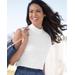 Blair Women's Essential Cotton Knit Sleeveless Mockneck Top - White - 2X - Womens