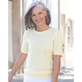 Blair Women's Spindrift™ Soft Short-Sleeve Sweater Shell - Ivory - M - Misses