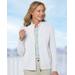 Blair Women's Bayside Cotton Zip-Front Cardigan - White - 1X - Womens