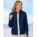 Blair Women's Bayside Cotton Zip-Front Cardigan - Blue - 3X - Womens