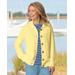 Blair Women's Shaker-Stitch Rib-Collar Cardigan - Yellow - XL - Misses