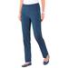 Blair Women's SlimSation® Straight-Leg Pants - Denim - 12P - Petite