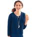 Blair Women's Mixed-Stitch Crochet Cardigan - Blue - 2X - Womens