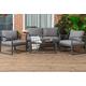 4-Pcs Garden Furniture Sofa Set With Table & Cushions - Grey | Wowcher