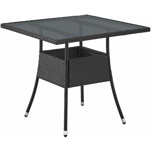 Juskys - Polyrattan Gartentisch Yoro wetterfest - Balkontisch 80x80 cm eckig - Rattan Beistelltisch