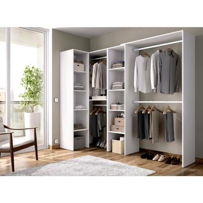 Dmora - Kleiderschrank Dmagrin, Struktur für begehbaren Eckschrank, offene Eckgarderobe, 228 x 79 x Image