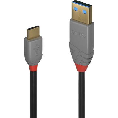 USB-Kabel usb 2.0 usb-a Stecker, usb-c® Stecker 1.00 m Schwarz 36886 - Lindy