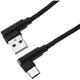 Daten- und Ladekabel abgewinkelt usb Typ a 2.0 auf usb Typ c 5 m geflochten schwarz - Cablemarkt