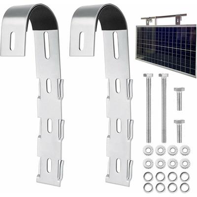 Qiedie - Satz von 2 Edelstahl Solar Panel Mount Kit, Solar Modul Halter Balkon, Balkon Power