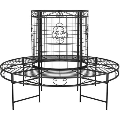Vidaxl - Baumbank Rund Ø137 cm Schwarz Stahl Image