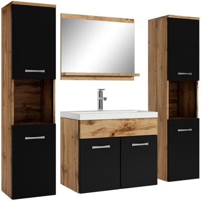 Badezimmer Badmöbel-Set Montreal xl 60cm Waschbecken Eiche mit m Image
