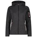 CMP - Women's Jacket Fix Hood Jacquard Knitted 3H19826 - Fleecejacke Gr 36 schwarz/grau