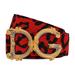 Leopard-print Brocade Belt With Baroque Dg Logo