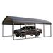 Alphamarts 12 x 20 Ft Heavy Duty Carport w/ Galvanized Steel Roof Metal in Gray | 108 H x 147 W x 242 D in | Wayfair GA220-1220