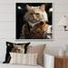 Design Art Elegance Cat Dressed In Suit - Cat Wall Decor Canvas, Cotton in Black/Brown | 24 H x 24 W x 1 D in | Wayfair FL108134-24-24-WH