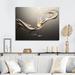 Design Art Champagne Glass River Simplicity - Wine & Champagne Wall Art Living Room Metal in Gray/Yellow | 16 H x 32 W x 1 D in | Wayfair