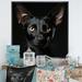Design Art Oriental Elegance Black Cat Portrait - Cat Canvas Art Print Canvas, Cotton in Black/Yellow | 16 H x 16 W x 1 D in | Wayfair