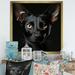 Design Art Oriental Elegance Black Cat Portrait - Cat Canvas Art Print Canvas, Cotton in Black/Yellow | 24 H x 24 W x 1 D in | Wayfair