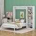 Cosmic Full Size Murphy Bed Wall Bed w/ Shelves Wood in White | 83.7 H x 76 W x 87.5 D in | Wayfair COS80006969AAK