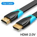 High Speed V2.0 HDMI Cable 4K*2K Male to Male 3D 1080P HD for Monitor Computer TV PS3/4 Projector HDTV 0.5m 1.5m 2m 10m Black flat 1.5m