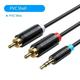 RCA Cable 3.5mm to 2RCA Splitter RCA Jack 3.5 Cable RCA Audio Cable for Smartphone Amplifier Home Theater AUX Cable RCA PVC Shell 2m