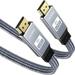 8K HDMI Flat Cable 48Gbps High Speed 8K60 4K120 144Hz Braided HDMI 2.1 Cord 3D eARC HDCP 2.2&2.3 Compatible with Roku TV/PS5 8K HDMI Flat Cable 15FT--5M--197inch