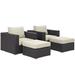 Modway Convene Patio Chair w/ Cushions & Ottoman Plastic in Gray/White | Wayfair 665924526441