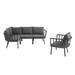 Modway Riverside 5 Piece Sectional Seating Group w/ Cushions Metal in Gray | Outdoor Furniture | Wayfair 665924529077