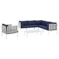 Modway 7 Piece Sectional Seating Group w/ Cushions in Blue | Outdoor Furniture | Wayfair 665924531674