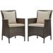 Modway Conduit Patio Dining Armchair w/ Cushion Plastic/Resin in Brown | Wayfair 665924529596