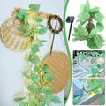 Pretxorve LED Solar Light String Outdoor Courtyard Decoration Rattan Light Leaf Rattan Color Light String Solar Light B