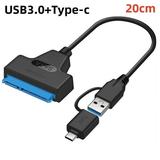 USB 3.0 to SATA Cable USB C to SATA III Hard Drive Adapter UP To 6Gbps Support 2.5 HDD SSD Hard Drive 22 Pin Sata III for PC USB3.0 Type-c 20cm