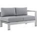 IHSS Shore Right-Arm Corner Sectional Outdoor Patio Aluminum Loveseat Metal in Gray | 25 H x 53 W x 27.5 D in | Wayfair 755513727356