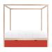 Nico and Yeye Cubo Zen Solid Wood Canopy Standard Bed w/ Trundle Wood in Red | 14 H x 38 W x 76.5 D in | Wayfair BCUBT-M7-F